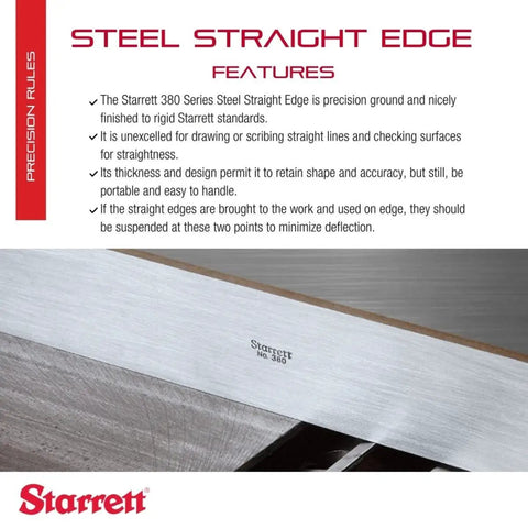 Shop Ready Precision Steel Straight Edge 12 Inch With Regular Finish Not Beveled Or Graduated 11/64 Inch Thick, product detail view.