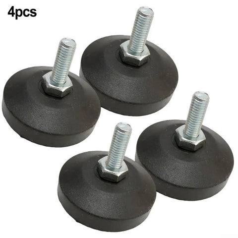 Heavy Duty M8 Thread Leveling Feet Lock Down Your Home Gym Setup With Zero Wobbles Tough Floor Protectors For Exercise Bikes And Workout Gear set of four rubber bases