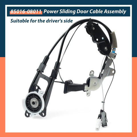Sienna Toyota Rear Left Power Sliding Door Cable Replacement Kit For 2011 2012 2013 2014 2015 2016 2017 2018 2019 2020 With Spool Control Bracket Linkage Assembly Without Motor No Fuss Install, left rear cable assembly