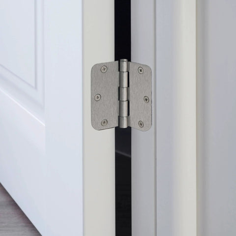Interior Door Frame Hinges 3-Pack, Water-Resistant And Pre-Lubricated For Left Or Right Handed Doors, Steel Construction, Satin Nickel