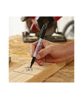 Real Deal Heavy Duty Permanent Markers Fine Point Black Quick Dry Ink That Handles Extreme Heat Up To 500F On Metal Glass And Lab Surfaces Rock Solid Twelve Pack marking measurements on wood.
