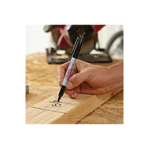 Real Deal Heavy Duty Permanent Markers Fine Point Black Quick Dry Ink That Handles Extreme Heat Up To 500F On Metal Glass And Lab Surfaces Rock Solid Twelve Pack marking measurements on wood.