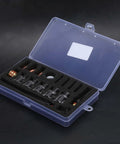 Upgrade Your Welding Game With This WP9 And WP20 Torch Consumables Kit Including Premium Glass Nozzles, Tungsten Clamps plus Silicone Rings For Smooth Argon TIG Guns And Rock Solid Gas Coverage Plus Clear Arc Visibility. WP9 WP20 TIG torch consumables kit in clear case with glass nozzles and clamps.