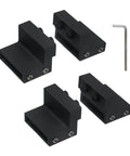 Four Pack Black Barn Door Roller Stopper Hardware For 1.61 Inch By 0.28 Inch Track And 41 By 7 Millimeter Rails with wrench