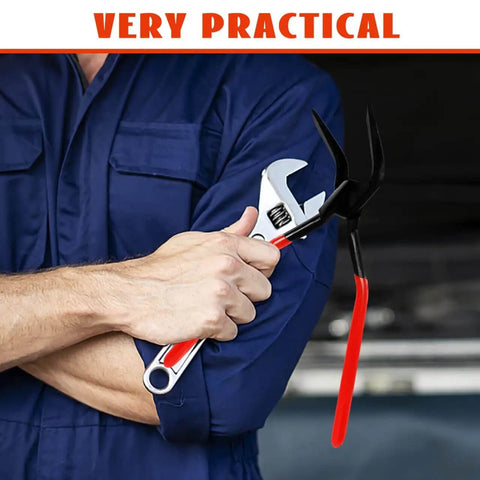 Person holding Sheet Metal Bender Pliers 10.23 Inch Folding Edge Hand Seamers With Built In Lock, showing ergonomic design and practicality.
