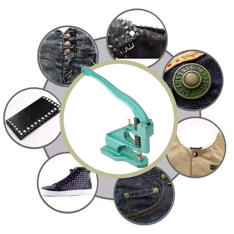 Heavy Duty Hand Grommet Press Kit With Three Die Sets One Quarter Inch Three Eighths Inch And One Half Inch And 1500 Golden Eyelets