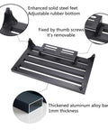 22 X 12.5 Inch Aluminum Guitar Pedal Board with Power Supply Tray, steel feet, and adjustable rubber bottom.