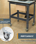 Heavy Duty Router Table Workbench Built Tough As Nails With 400 Pound Load Capacity And Adjustable Leveling Feet For Peak Shop Flexibility And Power Tool Setup with optional 3 inch dual lock casters.