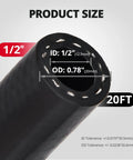 Half Inch Transmission Cooler Hose, 20 Feet Long, SAE J1532 Rated, 250 PSI, close-up showing 1/2 inch ID and 20 ft length