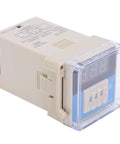 3D LED Digital Time Relay For AC220V Industrial Automation, Adjustable Timing And Cycle Delay Control Unit, Digital Setting Interface, Pro Grade Delay Module For Machinery And Equipment, beige plastic housing with clear front cover