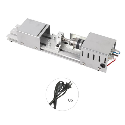 Badass Mini Lathe And Portable Rotary Tool For Woodworking Hobbyists With 7000 Rpm Speed Adjustment Rock Solid Aluminum Base side view.