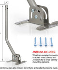 Mounting pole and bracket for Amplified Digital HDTV Antenna For Attic Or Outdoor Use With 360 Degree Rotation, 16.5 inches
