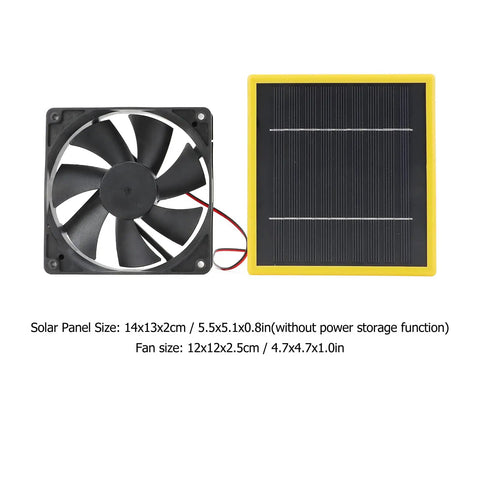 Solar Powered Fan Kit 5W 12V Portable DIY Cooling Ventilation For Chicken Coops And Greenhouses With Bracket Ultra Efficient Conversion Lightweight Easy Plug N Play And Backpack Friendly