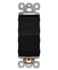 Frameless Light Switch Single Pole 3 Wire 15 Amp 277 Volt AC Matte Black With Decorator Style Finish Built For Seamless Wall Plate Compatibility Across Brands And Easy No Fuss Tool Free Install For Modern Homes., front view