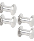 Rivet And Screw Kit 50 Sets M4 Stainless Steel Flat Head Fasteners For Leather Craft DIY Repairs Binding And Decorative Projects 100 Pieces Total Ready For Any Hardware Hack, four silver fasteners