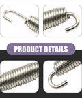 Close-up of 2 Pack Motorcycle Exhaust Spring Kit Heavy Duty Stainless Steel 40Mm 60Mm Replacement Springs for muffler pipe