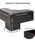 Beefed Up Three Way Right Angle Pergola Brackets Kit For 4x4 Posts with dimensions and thickness diagram