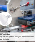 10pcs Star Knobs M6 X 12mm Threaded Studs For 25mm White Plastic 6 Point Heads grippy hand tightening clamps