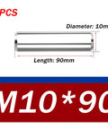 304 Stainless Steel Dowel Pins 5 Pack, Precision Ground Alignment Pins 10x90mm For CNC Machinery, side view details