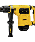Heavy Duty Rotary Hammer Drill Combo Kit With Sds Max Chuck Active Vibration Control For Badass Concrete Drilling close-up view showing robust yellow design and handle.
