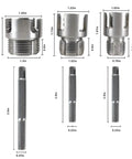 Three Piece Pipe Threading Tool Kit with 1/2, 3/4, 1 Inch Alloy Steel Dies for PVC Plastic Pipes and Electric Drill Compatibility