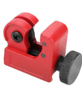 Compact Tube Cutter With Ball Bearing Roller 3 to 16mm Capacity Alloy Steel Pipe Cutter For Copper Aluminum And Metal Tubing Handy Home Repair And Workshop Tool, red alloy steel tube cutter close-up