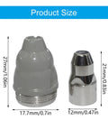 Premium LGK100 And LGK120 Plasma Cutting Nozzle 1.5mm Copper Torch Consumable size comparison with dimensions shown.