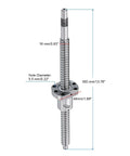SFU1605 Ball Screw Kit with 350mm length, 16mm diameter, 5mm lead, anti-backlash nut, standard end machining for CNC machines