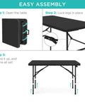 Assembly instructions for Four Foot Plastic Folding Table Heavy Duty Portable With Carry Handle Ideal For Indoor Outdoor Use Locking Legs