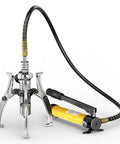 Hydraulic Gear Puller With Hand Pump Kit For Hubs Bearings And Wheel Parts Two Or Three Jaw Separator Tool shown with hose