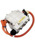 High Voltage Ac Compressor Assembly For Byd Qin Plus Ev Bc28b 322 8v Ha2ej 8103020 Oem Direct Drop In Swap angle view with connectors