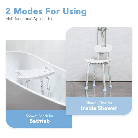 Adjustable Bathtub Shower Chair With Removable Back Tool Free Assembly inside shower and bathtub setup