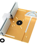Heavy Duty Aluminum Router Table Insert Plate Clutch Woodworking Electric Router Flip Plate With Badass Precision Center Bushing For Home Workshop Yellow Finish, 240x200mm, features precision bushing guide.