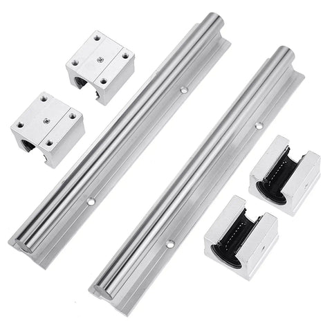 Stainless Steel Linear Guide Rail SBR16 600mm for CNC Machines and 3D Printers, Smooth Glide, No Play, Pro Grade Precision Motion System for Engraving, Automated Inspection, and Semiconductor Equipment, two rails and four bearing blocks