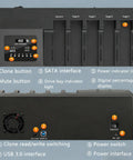 Top view of Slick 5 Bay Hard Drive Dock For 2.5 And 3.5 Inch Ssd And Hdd With Smooth Offline Cloning and easy controls.
