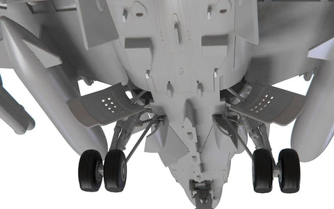 Bottom view of landing gear on SEPECAT Jaguar 1/48 Scale Model Kit GR.1A - Plastic Aircraft Kit For Builders And Hobbyists
