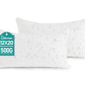 12x20 Outdoor Pillow Inserts Pack Of 2 Waterproof Square Throw Pillows for couch, sofa, bed, and patio furniture in white