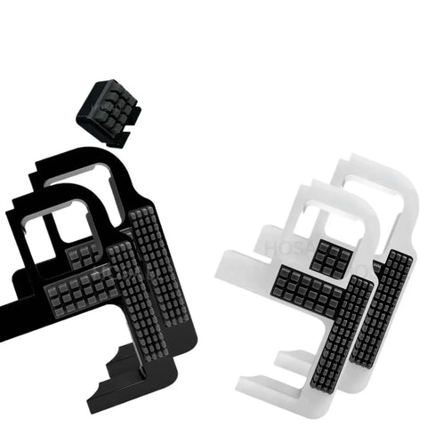 Silicone Nozzle Wiper For Bambu Lab P2S Nozzle Cleaning Kit Designed To Clear Clogs And Residue From High Flow Hotend Includes Two White Brushes For Easy 3D Printer Maintenance And Smooth Printing Performance. Black and white silicone nozzle wiper set for P2S, front view