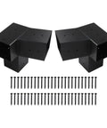 All Weather Slanted Roof Pergola Bracket Kit For 4x4 Wood Posts Steel Wall Mounts For Porch Gazebo And Backyard Structures Black Coated Weather Resistant Three Way Left 15 Degrees Right 15 Degrees shown with screws