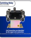 24 VAC DPDT General Purpose Switching Relay For HVAC Systems And Electrical Installations, front view of relay coil connections