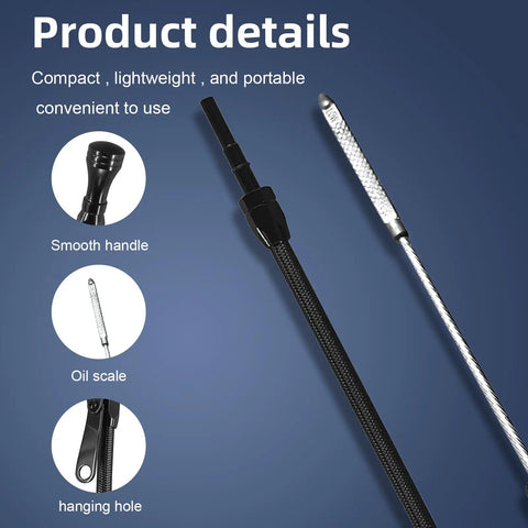 Flexible 21.79 Inch Oil Dipstick For LS Truck Engines Black Housing With Quart And Liter Markings For Easy Oil Level Checks Teflon Lined Compatible With LSX LS1 LS2 LS6 4.8L 5.7L 6.0L 6.2L showing product details