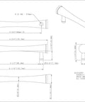 Technical drawing of Sedona Bar Pull Satin Nickel 96 Mm Center To Center Four And Three Quarters Inch Length with dimensions