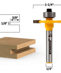 Slot Cutter Router Bit For Joinery And Grooves, 1/8-Inch Height, 3/8-Inch Depth, 1/4-Inch Shank, 2-1/8-Inch Overall Length, Premium C3