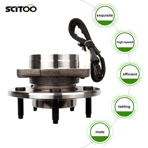 Beefed Up Front Wheel Hub Assembly For Ford F150 1997 1998 1999 2000 4WD With ABS Sensor 5 Lug 515010 New Front Hub Bearing 2 Pack