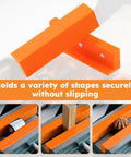 Heavy Duty Vise Soft Jaw Covers With Knockout Magnetic Hold And Dual Groove Textures For No Sweat Clamping Of Delicate Lumber Or Rusty Pipe Fittings During Weekend Shop Projects, showcasing orange textured pads.