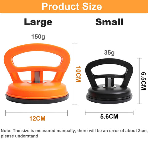 3 Pack Car Dent Puller Kit With 7 In 1 Suction Cup System For Dents On Cars Pro Grade Dent Removal Tool Set showing size guide