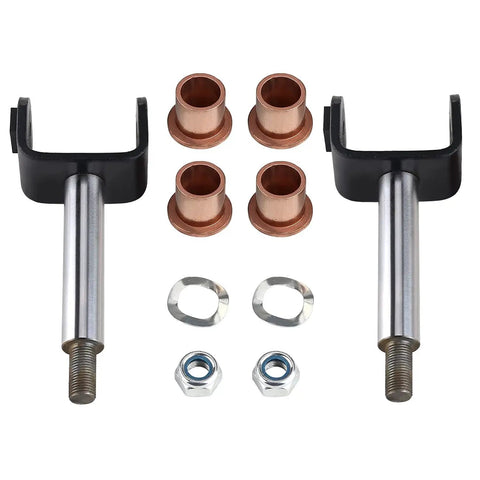 Complete Front End King Pin Kit For Club Car Precedent Golf Cart 2003.5 And Up Gas Or Electric Replacement Includes 2 King Pin Assemblies 4 Brzone Flanged Bushings 2 Wave Washers 2 Lock Nuts