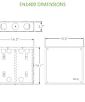 Dimensions diagram of 14 Inch In Wall Cable Management Media Box With 20 Gauge Steel Enclosure For Structured Wiring EN1400
