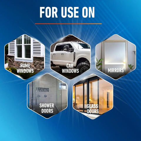 Various uses of Pro Grade Stainless Steel 12 Inch Heavy Duty Window Squeegee on home windows, car windows, mirrors, shower doors, glass doors