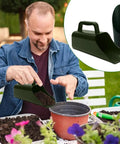 Man using Garden Soil Scoop 2 In 1 Handy Grab And Go Multi Function Plastic Digging Tool for potting plants